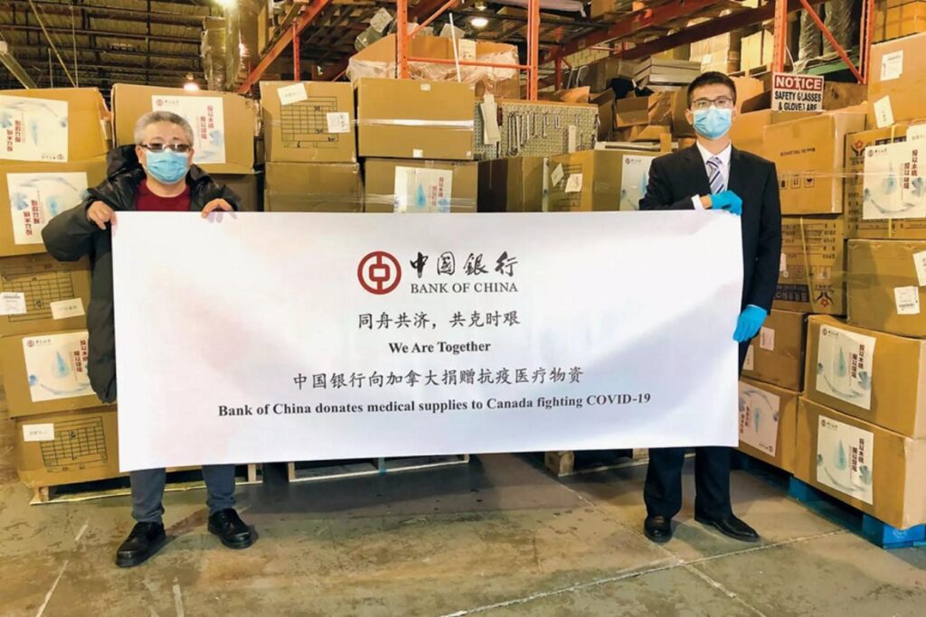 کمک چین به کانادا در تجهیزات پزشکی