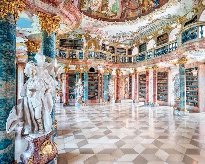 کتابخانه Wiblingen Monastery، اولم، آلمان