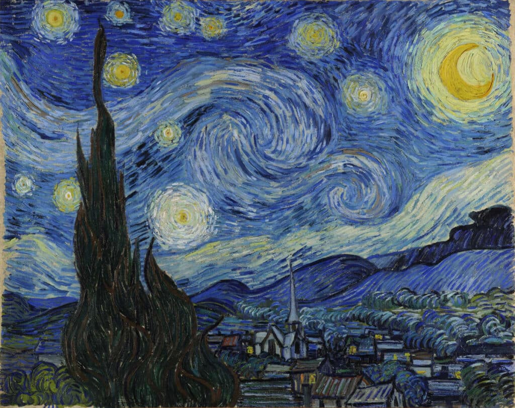 نقاشی شب پر ستاره