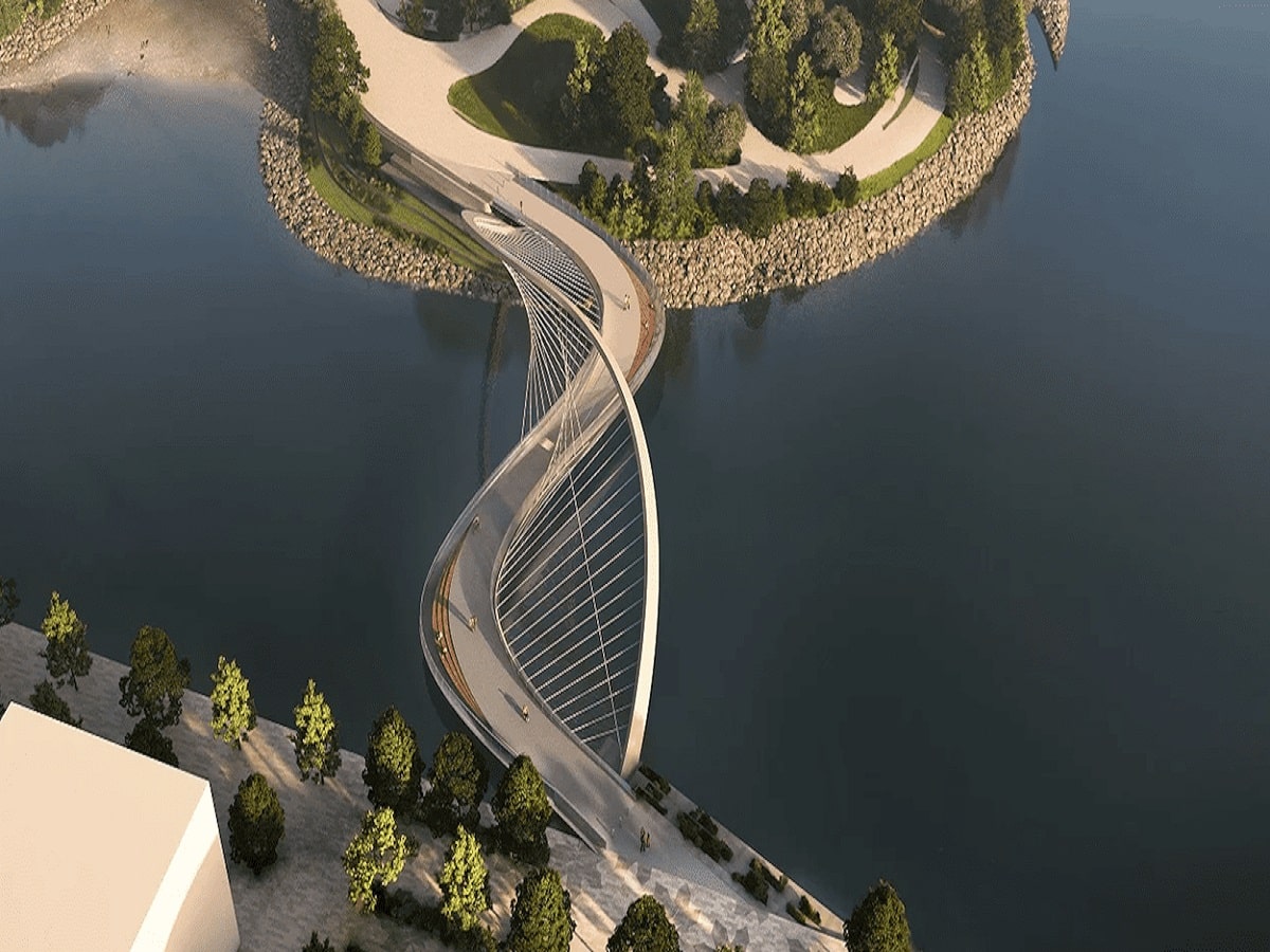 پلی منحنی و معلق، ساحل تورنتو را به جزیره‌ای جدید متصل می‌کند!