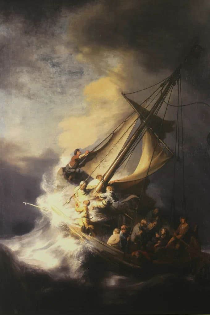 «مسیح در طوفان دریای گالیله» اثر رامبراند