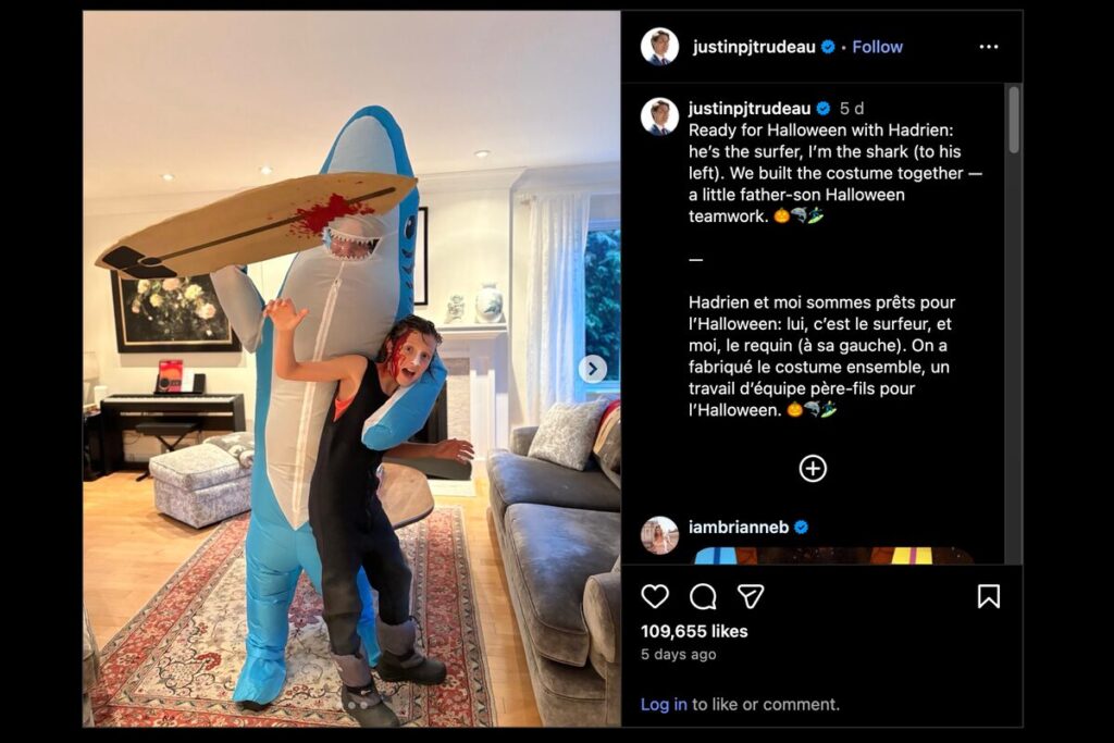 واكنش مثبت كاربران به لباس کوسه ترودو!