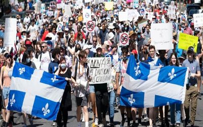 هزاران مونترالی بر ضد لایحه ۹۶ راهپیمایی کردند