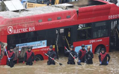 بارش بی سابقه باران، جان ده‌ها نفر در کره جنوبی را گرفت