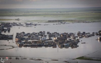 چهارمین روز سیلاب در استان گلستان نیمی از آق‌قلا زیر آب رفت