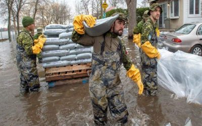 اعزام 1700 نیروی ارتشی: وحشت از سیل آخر هفته مونترال و اتاوا را فرا گرفت / گزارش سی ان ان