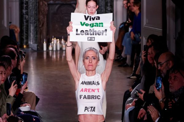 هجوم حامیان حقوق حیوانات به نمایش مد ویکتوریا بکهام در پاریس