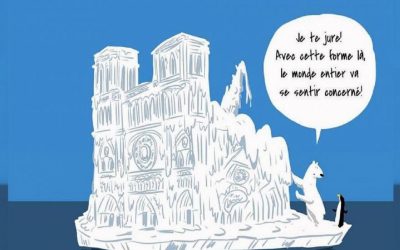 کاریکاتور تاثیرگذار هنرمند فرانسوی در انتقاد به کمک ثروتمندان برای بازسازی نوتردام