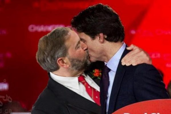mulcair-trudeau-kiss