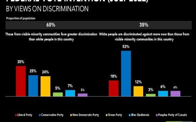 ۵۳ درصد از محافظه کاران معتقدند سفیدپوستان بیش از اقلیت‌ها مورد تبعیض قرار می‌گیرند